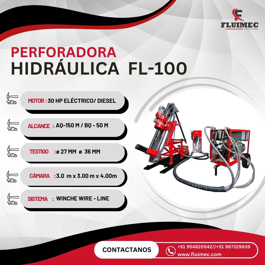 PERFORADORA FL -100 EQUIPO MINERO PARA ACTIVIDADES DE EXTRACCION DE MUESTRAS